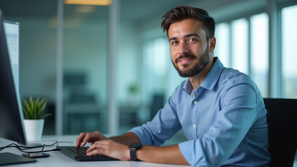 Healthcare IT specialist configuring scheduling system settings on computer display