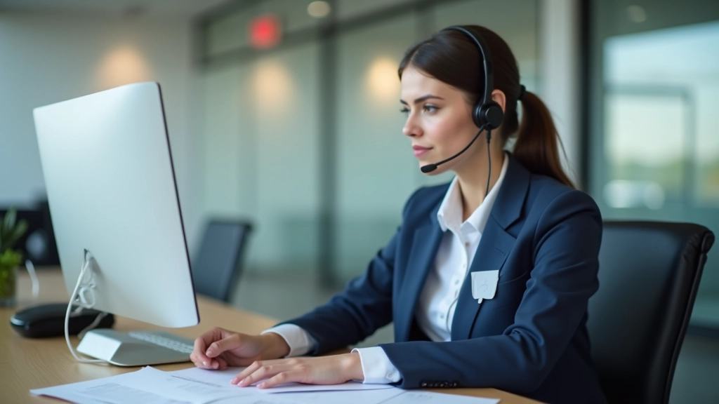 Person troubleshooting computer issue with support documentation and phone, help desk environment